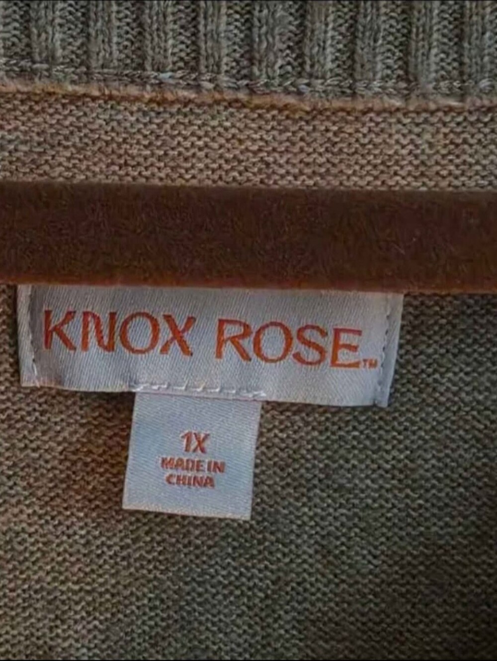 V-neck Sweater, Heathered Tan w/Subtle Silver Rhinestone Stars On Front & Sleeve - Picture 2 of 7